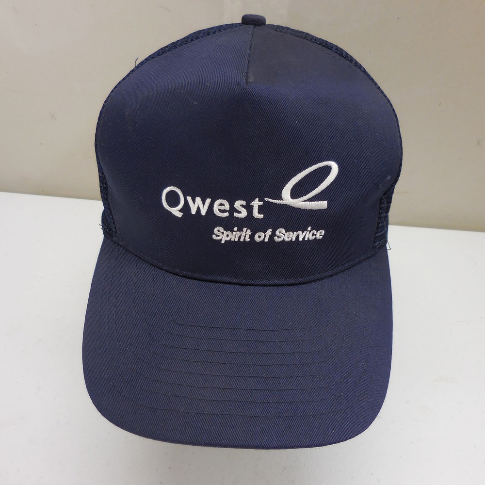 Qwest Spirit of Service Trucker Hat Navy Blue Mesh Snapback VF Solutions Vintage